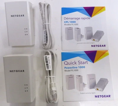 NETGEAR PL1000-100PAS Powerline Adapter Kit – 1000 Mbps Gigabit Port – Used - Image 1 of 4