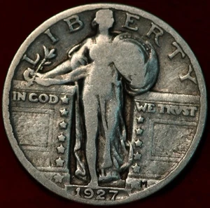 1927 Philadelphia Mint Silver Standing Liberty Quarter - Picture 1 of 2