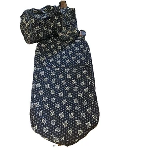 Vera Bradley Blue Coin Maple Leaf Pattern Garment. Duffle & Backpack Retired(3) - Picture 1 of 8