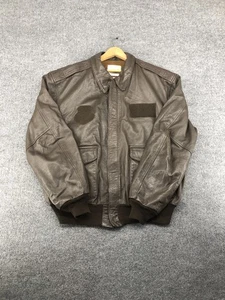 Vintage Avirex A-2 Flight Jacket Mens 48R Brown Leather Bomber USA Air Force 90s - Picture 1 of 8
