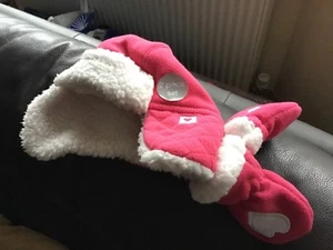 George 3 - 6 Months Baby Girl Fleece Lined Hat And Mittens Set Cerise Pink - Picture 1 of 2