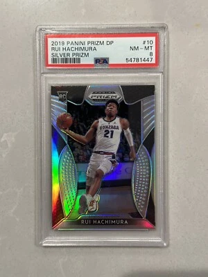 RUI HACHIMURA 2019-20 Panini Prizm Draft Picks Silver #10 Rookie RC PSA 8 NM-MT - Image 1 of 2