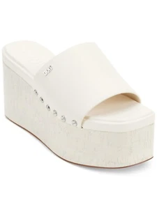 DKNY Alvy Studded Platform Wedge Slide Sandals, Eggnog, 7.5M - Picture 1 of 4