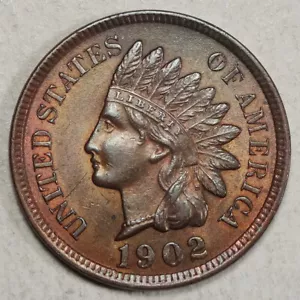Indischer Cent 1902, unzirkuliert, interessante Tönung 0323-08 - Bild 1 von 4