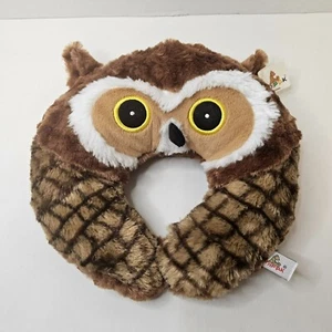 Unipak Brown Owl Neck Pillow Plush 10.5 Inch Stuffed Animal - Picture 1 of 9