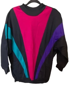Vintage Lady Ronte Sweatshirt Damen L bunt Colorblock Strick Dolman - Bild 1 von 6