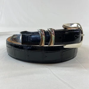Brighton Damengürtel ONYX schwarz italienisches Kalbsleder USA Handarbeit silber Freizeit - Bild 1 von 6