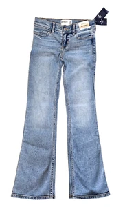 Abercrombie Kid's Girl's Blue Low Rise Boot Cut Denim Jeans Size 7/8 - Picture 1 of 8