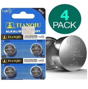 4 Pack Exp *2027 AG12 Battery LR43 386 386A V386 186 L1142 301 SR32 SR1142 1.5V - Picture 1 of 4
