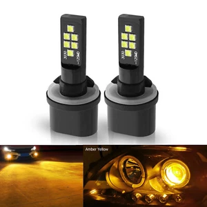 New 2x 880 Yellow LED Bulb Bright Upgraded SMD 3030 Fog Light Direct Replacement - Picture 1 of 11