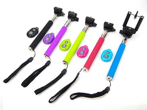 Monopied Selfie Portable Extensible + Télécommande Bluetooth pour iPhone & Samsung - Photo 1 sur 11
