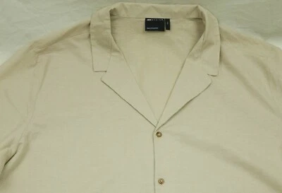.. Asos design mens shirt short sleeve linen cotton size 4XL excl - Image 1 of 4
