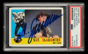 Sgt. Slaughter Signed 2005 Topps Heritage WWE #86 L (PSA Encapsulated) - A