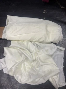 1m Ivory Raw Faux Silk Dupion Dress Fabric 58”Wide - Picture 1 of 2