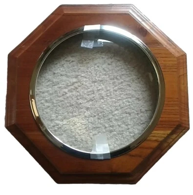 Marco de reloj, 12 pulgadas, madera natural, forma octágono, anillo de belleza, cúpula de cristal redonda Foto 1 de 4