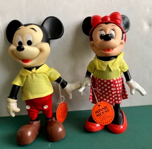 Vintage Walt Disney Productions Mickey Mouse & Minnie Mouse Hong Kong - Picture 1 of 15