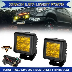 AUXBEAMLED 2PCS LED Work Light Pods Yellow Spot Driving Light Offroad Universal - Picture 1 of 12
