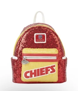 Loungefly NFL Kansas City Chiefs Sequin Mini Backpack - Officially Licensed - Picture 1 of 6