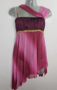 Women's Adult Med Lyrical Dance Dress Leotard Glitter Costume CURTAIN CALL NWOT - Picture 1 of 17