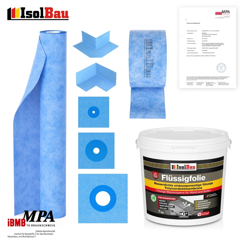 Abdichtung Set Dichtband Dichtbahn Innenecke Dichtset Bad Dusche Flüssigfolie  - Bild 1 von 4