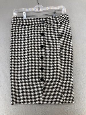 Harolds Womens Skirt 4 Black White Wool USA MADE Pencil - Image 1 of 4