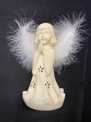 Ángeles Brillo Iluminado Escultura Fibra Óptica Alas Brillan Navidad 2005 Ver Desc Foto 1 de 4