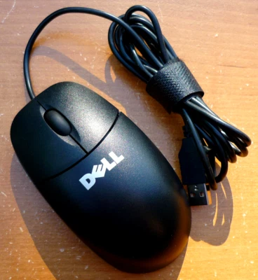 Dell M-UK DEL3 USB Wired Mechanical Ball Wheel Mouse BLACK - EXCELLENT CONDITION - Image 1 of 4