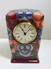 Moorcroft Pottery Clock Circa 1993 RARE DESIGN Vintage Iris Clock Signed VGC, F2