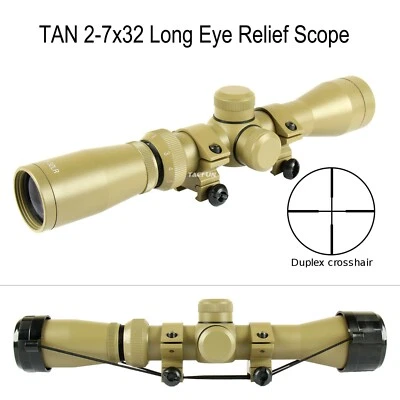 TAN 2-7x32 Long Eye Relief Scope Fits Mosin Nagant 1891/30  - Image 1 of 4