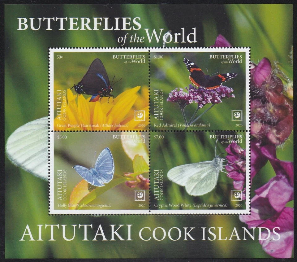 Aitutaki (2020) Butterflies of the World, Part I - S/S - Image 1 of 1
