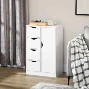 Bathroom Floor Cabinet Kitchen Storage Unit 4Drawer Bedroom Cupboard Furniture - Picture 1 of 11