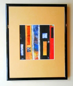 Original Mixed Media Abstraktes Gemälde Collage Mehrfarbig mit Matt Ungerahmt - Bild 1 von 3