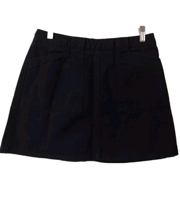 BDG Falda Mujer L Lavada Negra Mini Bolsillos Traseros con Cremallera Algodón Informal Foto 1 de 4