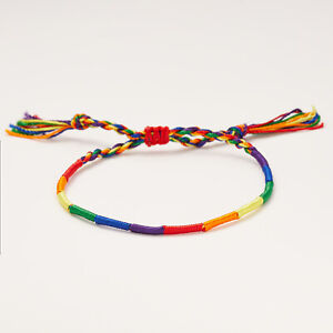 Gay Pride LGBT Rainbow Unisex Bracelet Jewelry Lesbian Bisexual Trans Rope Lot