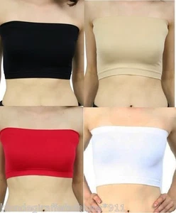Bandeau/Tube Top OS-Regular 4 Colors Black/Beige/Red/White *As Selected* - Picture 1 of 1