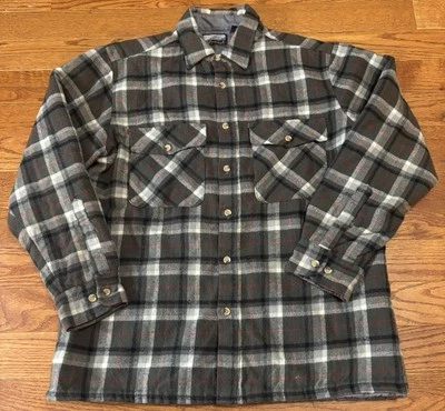 Fieldmaster Vintage Edredón Forrado Franela Para Hombre Talla Grande Bolsillos Cuadrados Gris Foto 1 de 4