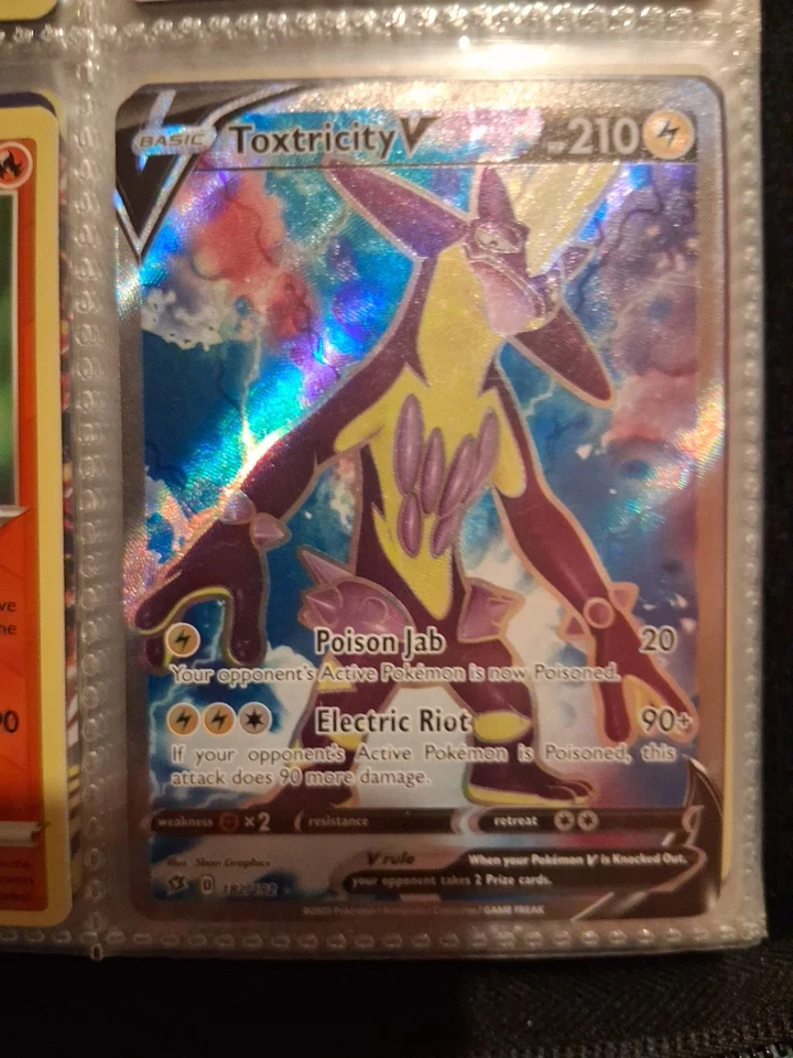 Pokémon TCG Toxtricity v Rebel Clash Holo Full Art Ultra Rare Card 182/192 - Image 1 of 2