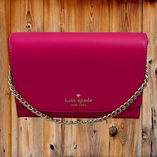 Tracolla convertibile Kate Spade Carson nuova senza etichette con cinturino regolabile rosa brillante