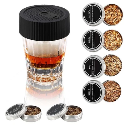 Kit de ahumador de whisky eléctrico recargable ahumador de cócteles con 6 astillas de madera, N... Foto 1 de 4