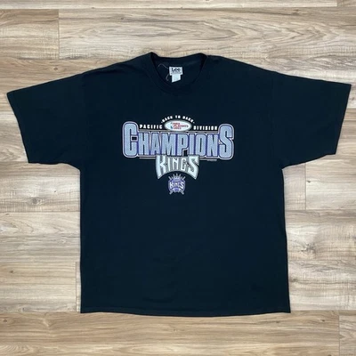 Camiseta De Colección Sacramento Kings Para Hombre Talla XL Negra NBA División Campeones 2003 Foto 1 de 4