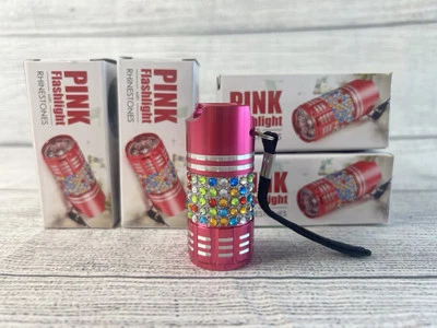 Llavero Linterna LED Diamantes de Imitación Rosa PACK DE 4 Foto 1 de 2