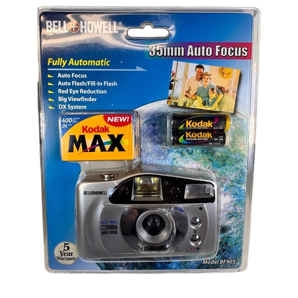 Bell Howell BF905 35mm Auto Focus Point Shoot Camera Kit with Kodak Film READ - Image 1 of 4