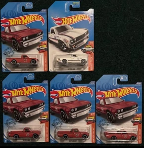 5x Hot Wheels Datsun 620 Red White HW Trucks Lot - Picture 1 of 3