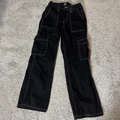 BDG Urban Outfitters Pants Womens 24 Black Skate Cargo Contrast Stitch Pockets — 第 1/4 张图片