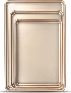 Backblechform 3er Set, handelsübliche Plätzchenbleche zum Backen, Antihaftrolle - Bild 1 von 12