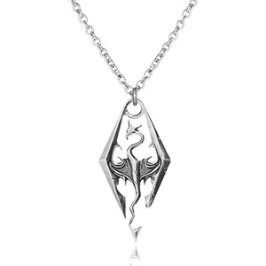COLGANTE/Collar The Elder Scrolls SKYRIM Dragon Silvertone - Imagen 1 de 6
