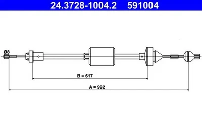 Câble d'embrayage 24.3728-1004.2 ATE pour RENAULT CLIO I - Photo 1/4