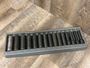 Snap On 15 Pc 6 Pt 1/2" Flank Dr METRIC Deep Impact Socket Set 315SIMMYA 10-24mm - Picture 1 of 21