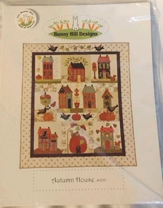 Bunny Hill Designs #1035 Autumn House By Anne Sutton Pattern 9 Blocks 49"X57" - Picture 1 of 2
