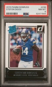 2015 Panini Donruss #238 Stefon Diggs Rookie RC PSA 8 Pop 5 Vikings Bills